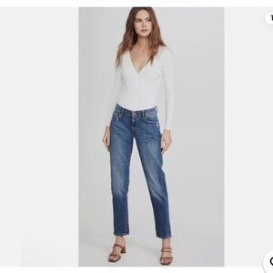 DL1961 Women's Boyfriend Jeans - Medium Wash Blue